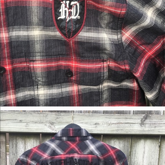 Harley Davidson Men’s Plaid Button Down Shirt Sz M - Picture 2 of 4